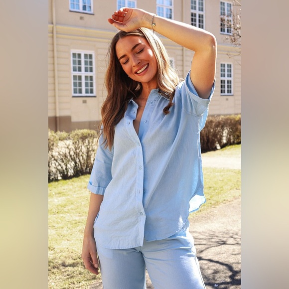 inwear Tops - NWT InWear Linen Blend Ellie IW SS Shirt